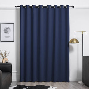 Black Blackout Curtains for Bedroom 84 Inch Length - Grommet Thermal Insulated Window Curtains for Living Room (Black, 100 inches Width by 84 inches Length, 1 Panel)